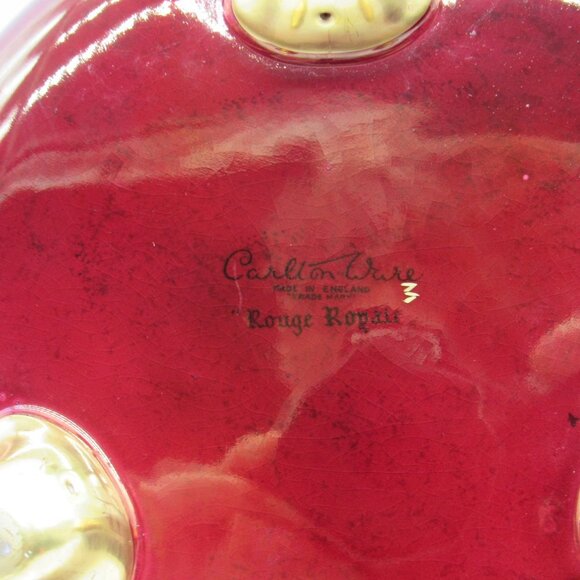 CARLTON WARE Rouge Royale Burgundy Red Bowl and Creamer England Vintage - Picture 14 of 16